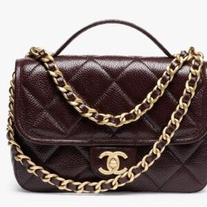 Chanel Quilted Leather Bag - Burgundy